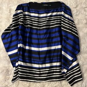 Ralph Lauren Black and Blue Striped Top